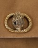 Kurt Geiger Chelsea Large Slouch Flap Tan Suede Τσάντα Ώμου