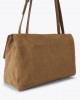 Kurt Geiger Chelsea Large Slouch Flap Tan Suede Τσάντα Ώμου