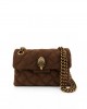 Kurt Geiger Leather Mini Kensington Brown Τσάντα Ώμου