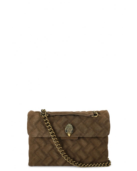 Kurt Geiger Kensington Brown Suede Τσάντα Ώμου