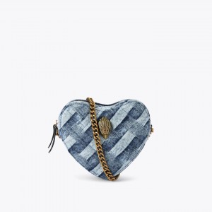 Kurt Geiger Heart Denim Kensington Τσάντα Χιαστή