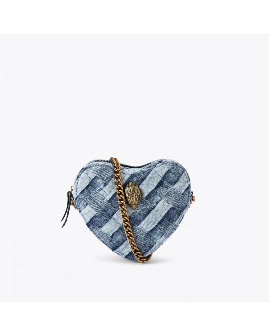 Kurt Geiger Heart Denim Kensington Τσάντα Χιαστή