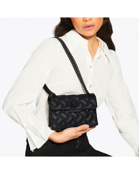 Kurt Geiger Mini Kensington Drench Black Leather Τσάντα Kurt Geiger Mini Kensington Drench Black Leather Τσάντα