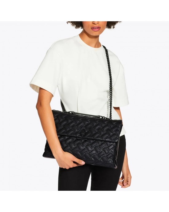 Kurt Geiger XXL Kensington Drench Black Leather Τσάντα Kurt Geiger XXL Kensington Drench Black Leather Τσάντα