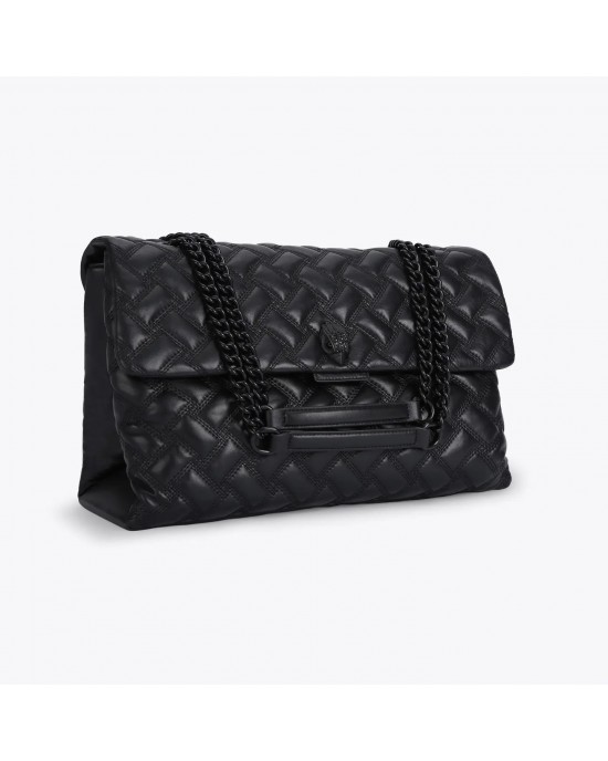 Kurt Geiger XXL Kensington Drench Black Leather Τσάντα Kurt Geiger XXL Kensington Drench Black Leather Τσάντα