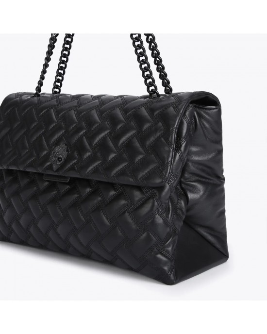 Kurt Geiger XXL Kensington Drench Black Leather Τσάντα Kurt Geiger XXL Kensington Drench Black Leather Τσάντα