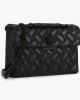 Kurt Geiger Kensington Drench Black Leather Τσάντα Ώμου