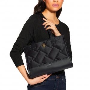 Kurt Geiger Recycled Square Small Shopper Black Nylon Τσάντα