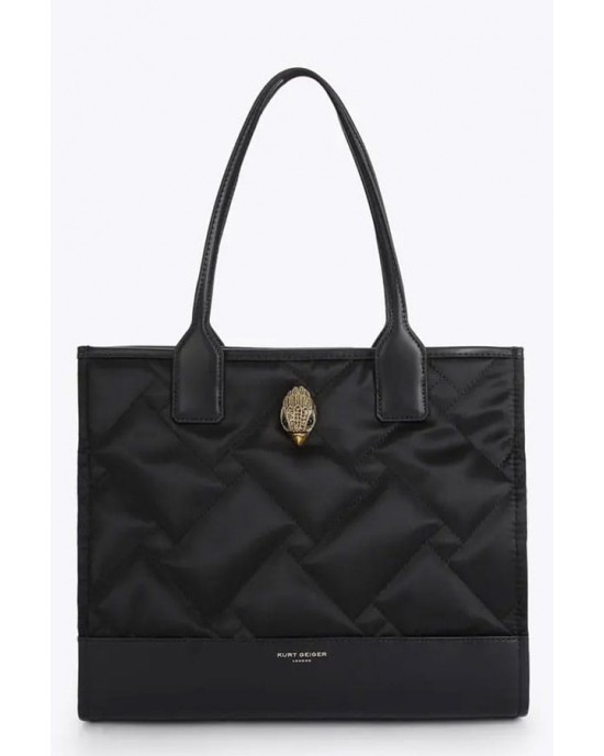 Kurt Geiger Recycled Square Small Shopper Black Nylon Τσάντα Ώμου