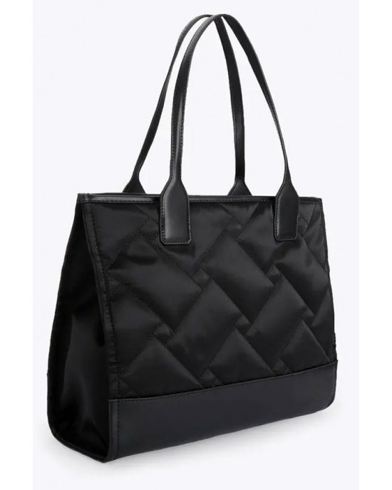 Kurt Geiger Recycled Square Small Shopper Black Nylon Τσάντα Ώμου