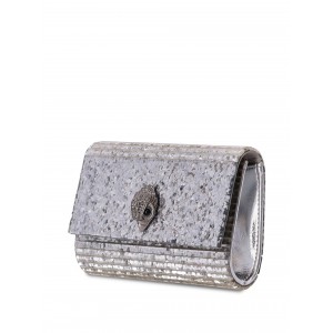 Kurt Geiger Party Eagle Clutch Drench Silver Τσάντα
