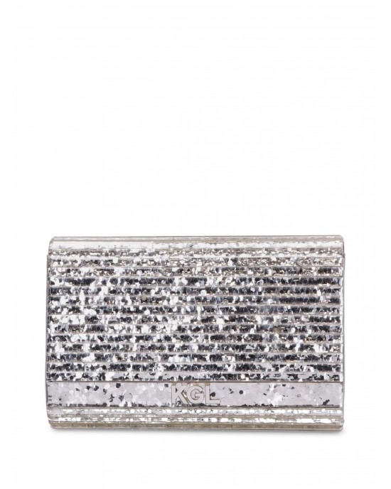 Kurt Geiger Party Eagle Clutch Drench Silver Τσάντα