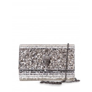 Kurt Geiger Party Eagle Clutch Drench Silver Τσάντα