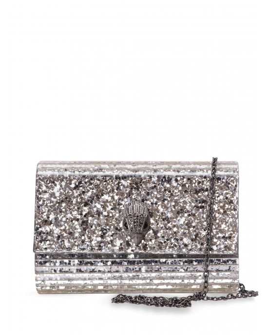 Kurt Geiger Party Eagle Clutch Drench Silver Τσάντα
