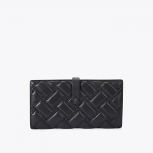 Kurt Geiger Drench Leather Soft Black Πορτοφόλι