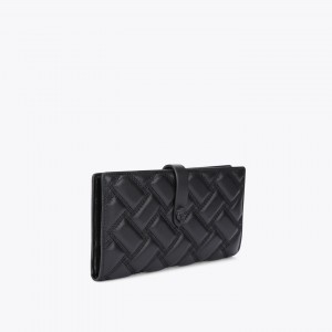 Kurt Geiger Drench Leather Soft Black Πορτοφόλι