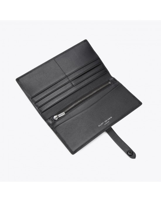Kurt Geiger Drench Leather Soft Black Πορτοφόλι