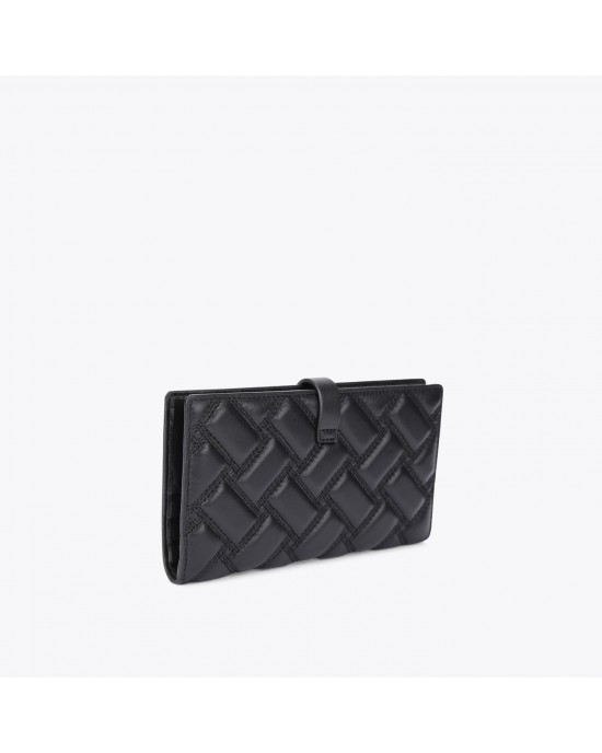 Kurt Geiger Drench Leather Soft Black Πορτοφόλι