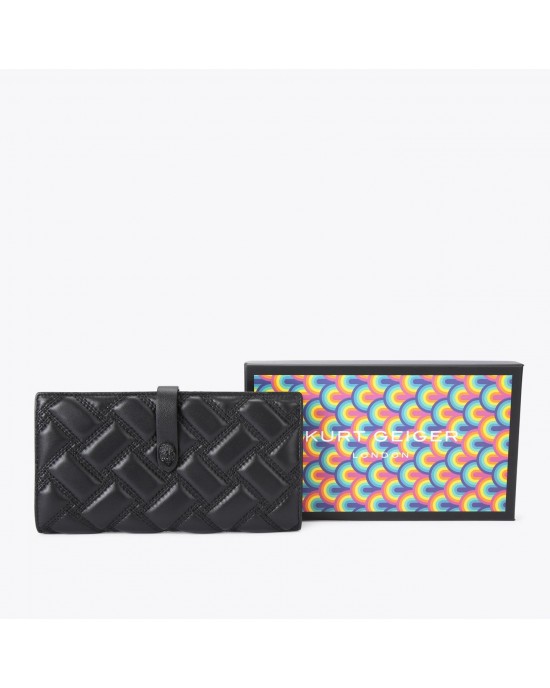 Kurt Geiger Drench Leather Soft Black Πορτοφόλι