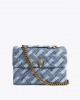 Kurt Geiger Denim Large Kensington Soft Blue Τσάντα Ώμου