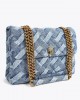 Kurt Geiger Denim Large Kensington Soft Blue Τσάντα Ώμου