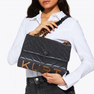 Kurt Geiger Large Kensington Black Τσάντα Ώμου