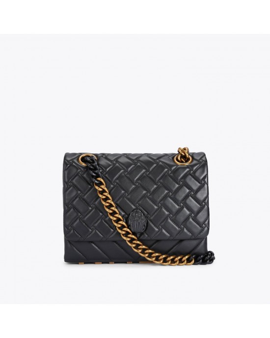 Kurt Geiger Large Kensington Kurt Black Leather Τσάντα Kurt Geiger Large Kensington Kurt Black Leather Τσάντα