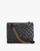 Kurt Geiger Large Kensington Kurt Black Leather Τσάντα Kurt Geiger Large Kensington Kurt Black Leather Τσάντα