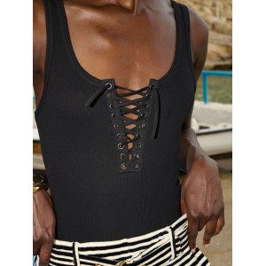 Libelloula Alanis Black Tank Τοπ
