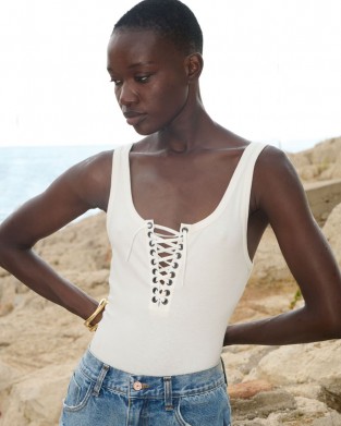 Libelloula Alanis White Tank Τοπ