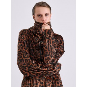 Libelloula Alma Leopard Velvet Φούτερ