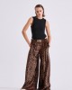 Libelloula Alma Leopard Velvet Wide Leg Παντελόνι Libelloula Alma Leopard Velvet Wide Leg Παντελόνι