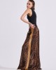 Libelloula Alma Leopard Velvet Wide Leg Παντελόνι Libelloula Alma Leopard Velvet Wide Leg Παντελόνι