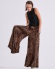 Libelloula Alma Leopard Velvet Wide Leg Παντελόνι Libelloula Alma Leopard Velvet Wide Leg Παντελόνι