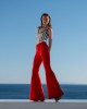 Libelloula Beth Red Extra Flared Shaping Παντελόνι