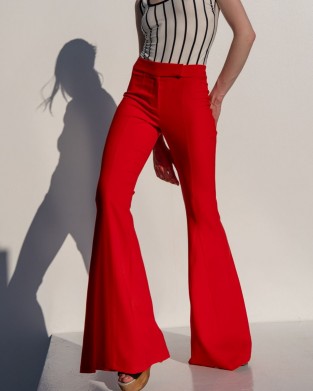 Libelloula Beth Red Extra Flared Shaping Παντελόνι