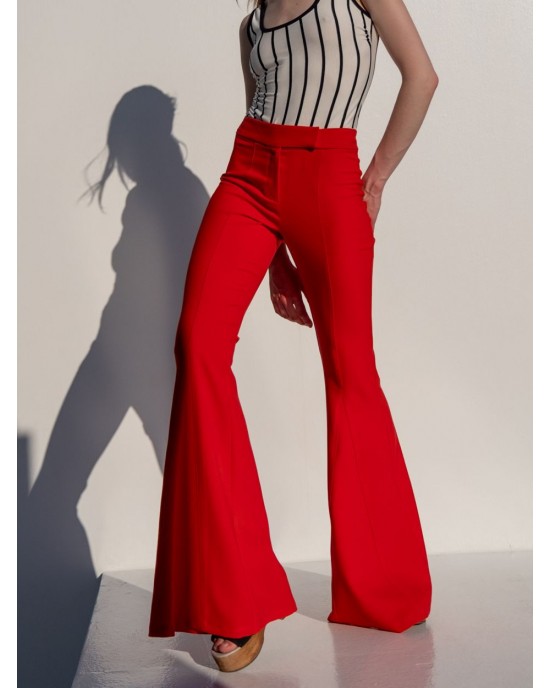 Libelloula Beth Red Extra Flared Shaping Παντελόνι
