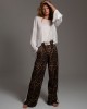 LIBELLOULA Dan Leopard Linen Παντελόνι