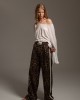 LIBELLOULA Dan Leopard Linen Παντελόνι