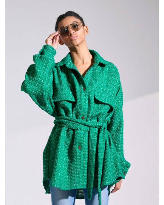 LIBELLOULA Kenneth Green Tweed Oversized Πουκάμισο