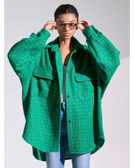 LIBELLOULA Kenneth Green Tweed Oversized Πουκάμισο