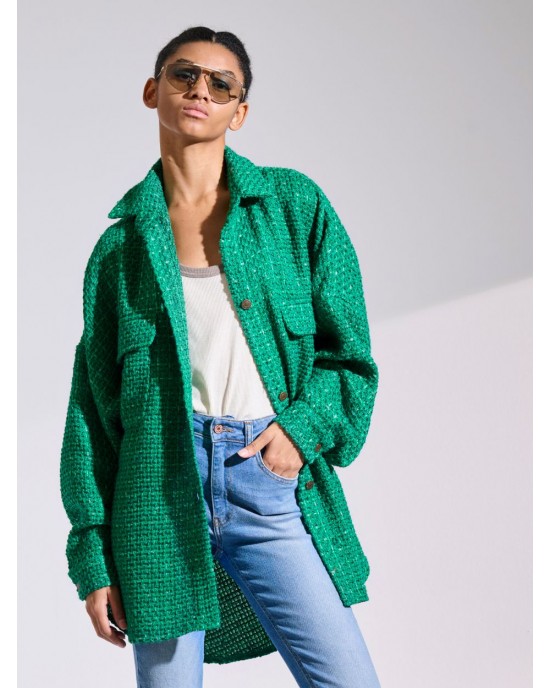 LIBELLOULA Kenneth Green Tweed Oversized Πουκάμισο