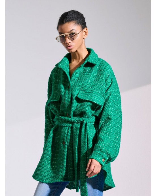 LIBELLOULA Kenneth Green Tweed Oversized Πουκάμισο