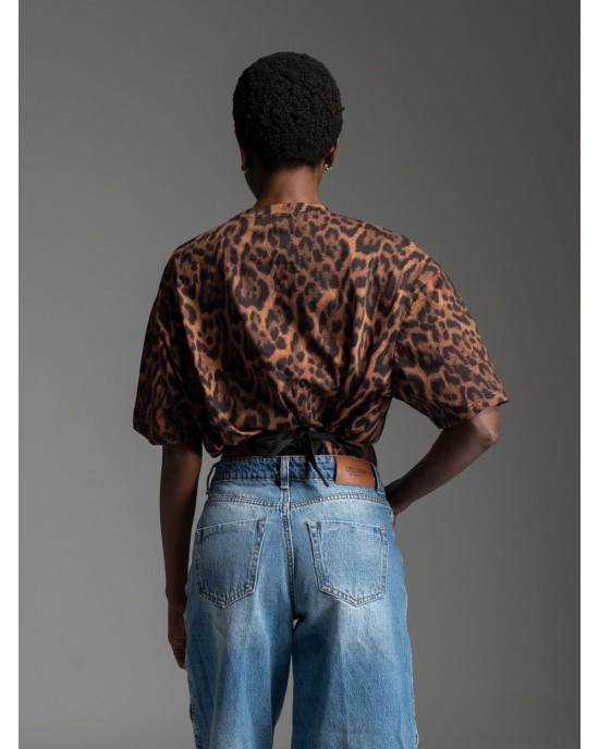LIBELLOULA Leon Crop Top Leopard Μπλούζα
