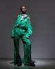 Libelloula Liona Green Floral Satin Πουκάμισο & Παντελόνι