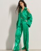 Libelloula Liona Green Floral Satin Πουκάμισο & Παντελόνι
