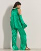 Libelloula Liona Green Floral Satin Πουκάμισο & Παντελόνι