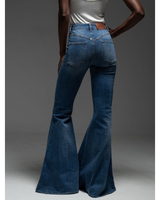 Libelloula Orson Flared Blue Denim Παντελόνι