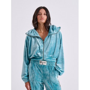 Libelloula Phyllis Light Blue Velvet Ζακέτα Φόρμας