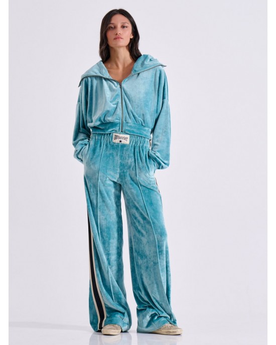 Libelloula Phyllis Light Blue Velvet Ζακέτα Φόρμας